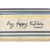 "My Happy Kitchen" Beige Stripe Soft Step Kitchen Mat, (18" X 30") -DHP Sales Store 810563624