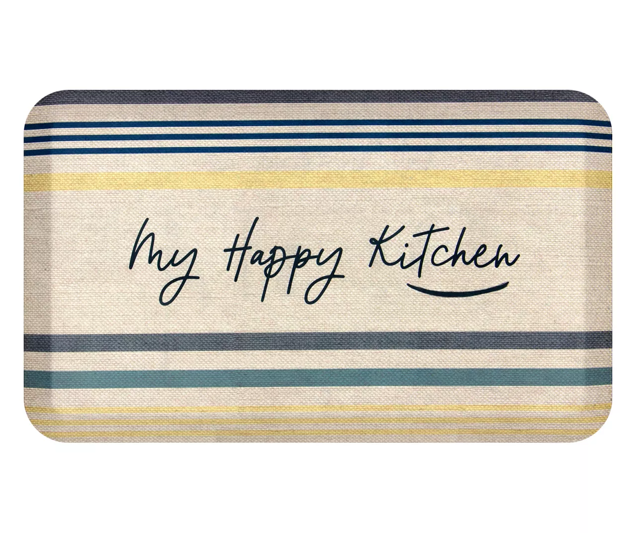 "My Happy Kitchen" Beige Stripe Soft Step Kitchen Mat, (18" X 30") 3 "My Happy Kitchen" Beige Stripe Soft Step Kitchen Mat, (18" X 30")