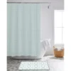 Aqua 14-Piece Shower Curtain & Geometric Noodle Bath Rug Set 1 Aqua 14-Piece Shower Curtain & Geometric Noodle Bath Rug Set -DHP Sales Store 810567009 B0 1