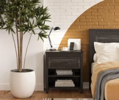 Silverton Black Oak Nightstand With USB Charging -DHP Sales Store 810569984 6