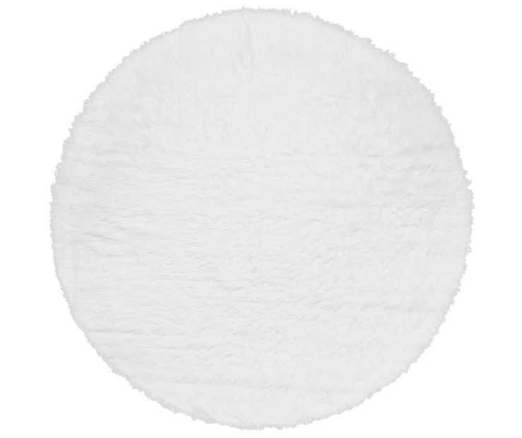 My Magic Carpet White Washable Round Shag Area Rug, (6') 3 My Magic Carpet White Washable Round Shag Area Rug, (6')