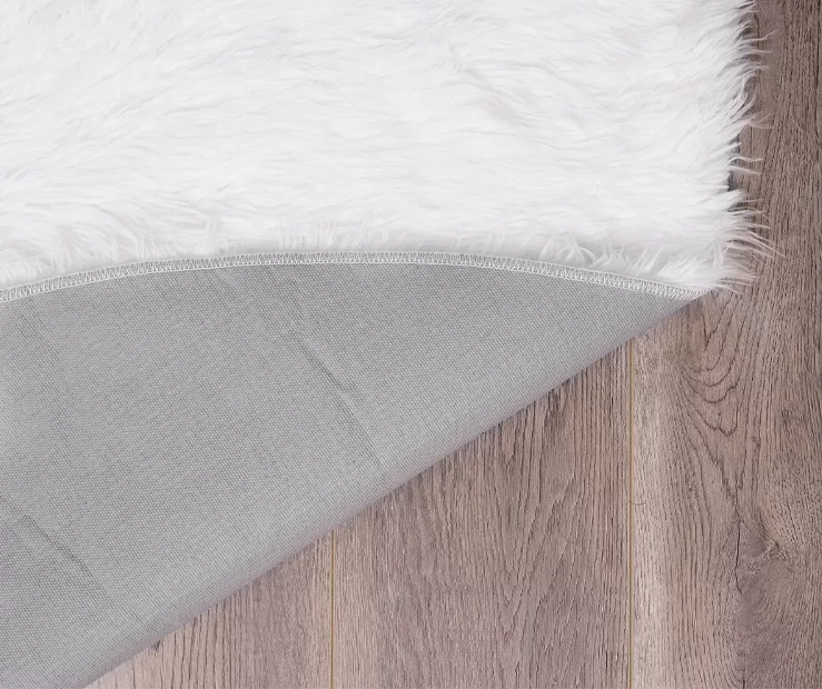 My Magic Carpet White Washable Round Shag Area Rug, (6') 7 My Magic Carpet White Washable Round Shag Area Rug, (6') - Image 5