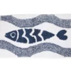 Grecian Getaway Navy & White Ink Stripe Fish Bath Rug -DHP Sales Store 810571919 A0