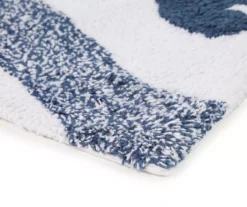 Grecian Getaway Navy & White Ink Stripe Fish Bath Rug -DHP Sales Store 810571919 1 A8