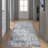 Jessica Blue & Cream Moroccan Geometric Runner Rug, (2.5' X 7') 2 Jessica Blue & Cream Moroccan Geometric Runner Rug, (2.5' X 7') -DHP Sales Store 810573670 1