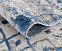 Jessica Blue & Cream Moroccan Geometric Runner Rug, (2.5' X 7') -DHP Sales Store 810573670 4