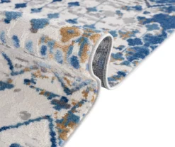 Jessica Blue & Cream Moroccan Geometric Runner Rug, (2.5' X 7') -DHP Sales Store 810573670 6