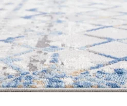 Jessica Blue & Cream Moroccan Geometric Runner Rug, (2.5' X 7') -DHP Sales Store 810573670 7