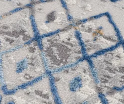 Jessica Blue & Cream Moroccan Geometric Runner Rug, (2.5' X 7') -DHP Sales Store 810573670 9