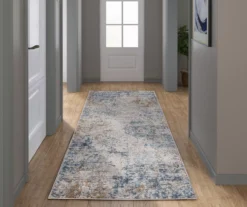 Fielding Cream & Blue Abstract Runner Rug, (2.5' X 7') -DHP Sales Store 810573871 1