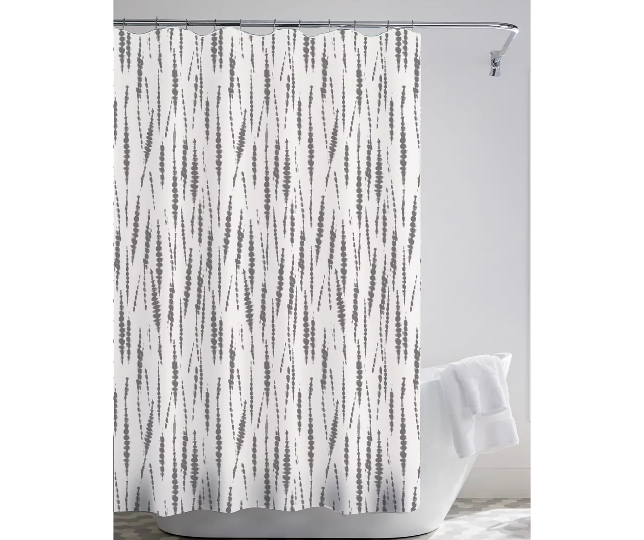 Candler White & Gray Tie-Dye & Faux Fur 14-Piece Bath Set 4 Candler White & Gray Tie-Dye & Faux Fur 14-Piece Bath Set - Image 2