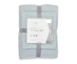 Real Living Checkerboard Texture 6-Piece Towel Set -DHP Sales Store 810575676