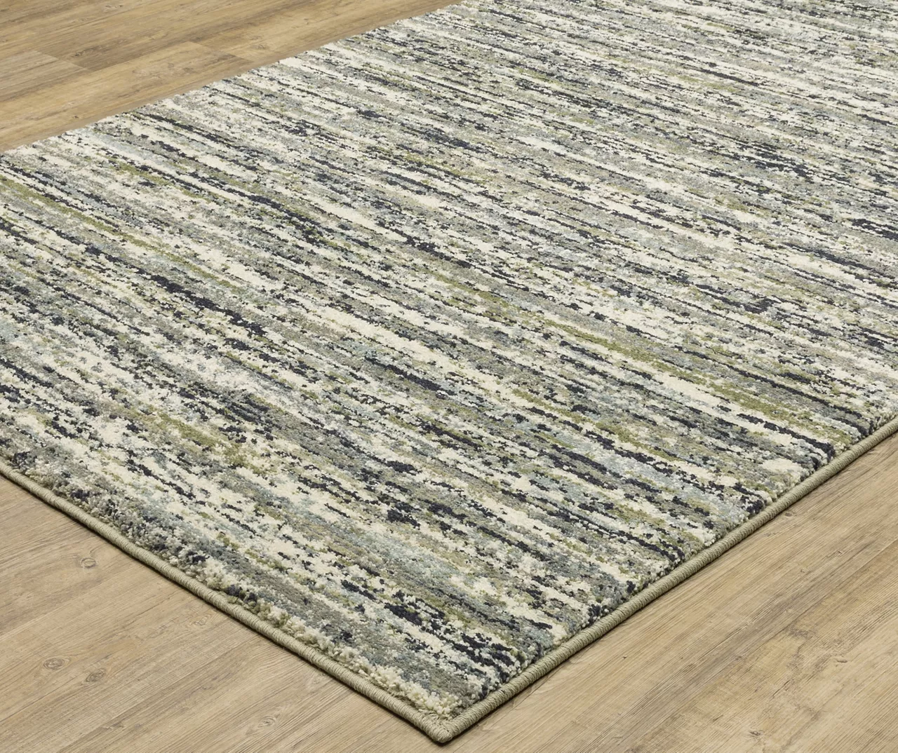 Senequa Blue & Green Abstract Streak Area Rug, (2' X 3') 3 Senequa Blue & Green Abstract Streak Area Rug, (2' X 3')