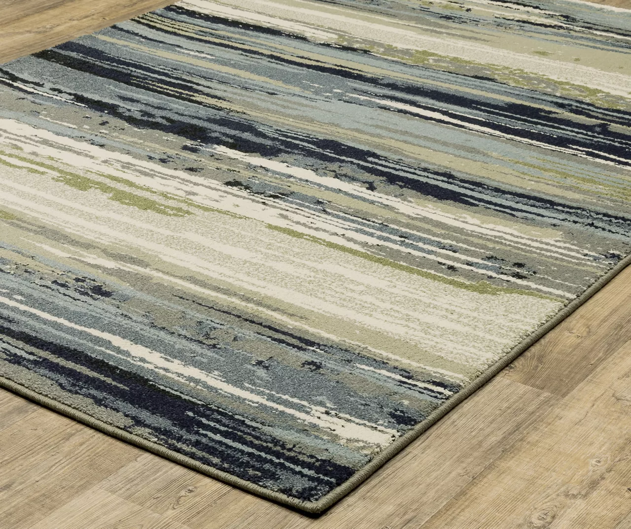 Sennon Blue & Green Streak Area Rug, (2.3' X 7.6') 3 Sennon Blue & Green Streak Area Rug, (2.3' X 7.6')