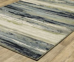Sennon Blue & Green Streak Area Rug, (2' X 3')