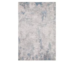 Mylan Gray & Blue Faux Hide Tile Pattern Area Rug, (2' X 8')