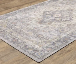 Mycah Blue & Gold Geometric Floral Area Rug, (2' X 8') -DHP Sales Store 810584569 1