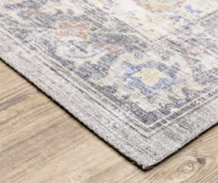 Mycah Blue & Gold Geometric Floral Area Rug, (2' X 8') -DHP Sales Store 810584569 2