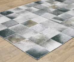 Mylen Gray & Charcoal Faux Hide Tile Pattern Area Rug, (2' X 8') -DHP Sales Store 810584582 1