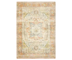 Savage Orange & Blue Floral Medallion Area Rug -DHP Sales Store 810584605