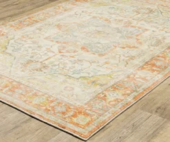 Savage Orange & Blue Floral Medallion Area Rug -DHP Sales Store 810584606 1