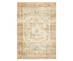 Savage Orange & Blue Floral Medallion Area Rug -DHP Sales Store 810584606
