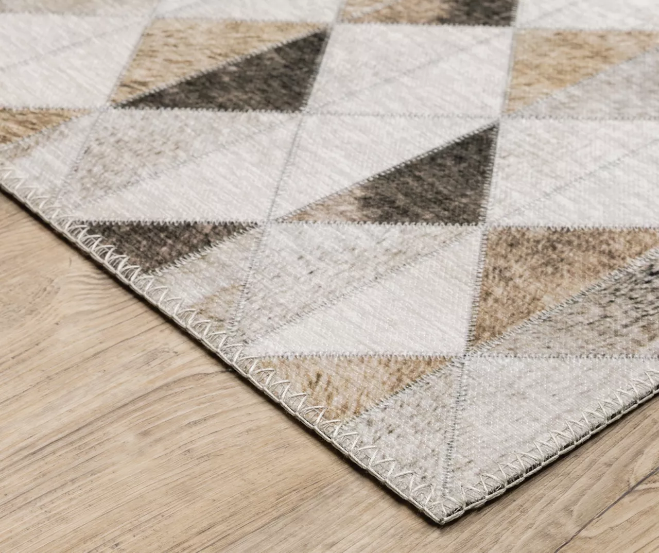 Myler Beige & Gray Faux Hide Geometric Area Rug, (2' X 8') 5 Myler Beige & Gray Faux Hide Geometric Area Rug, (2' X 8') - Image 3