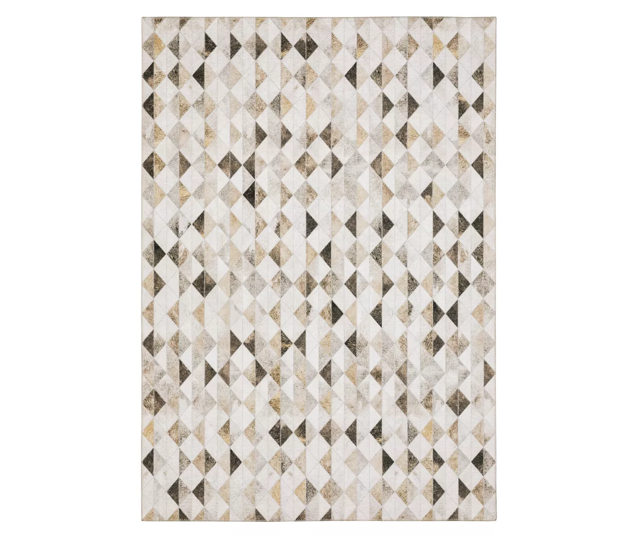 Myler Beige & Gray Faux Hide Geometric Area Rug, (2' X 8') 3 Myler Beige & Gray Faux Hide Geometric Area Rug, (2' X 8')