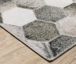 Myles Gray & Charcoal Faux Hide Hexagon Area Rug -DHP Sales Store 810584617 2