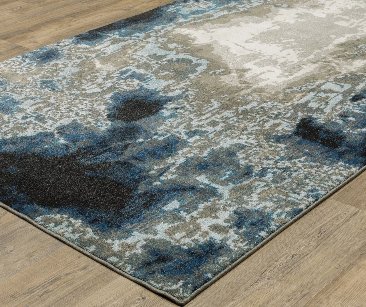 Vedie Blue & Taupe Abstract Area Rug, (6.7' X 9.2') 4 Vedie Blue & Taupe Abstract Area Rug, (6.7' X 9.2') - Image 2