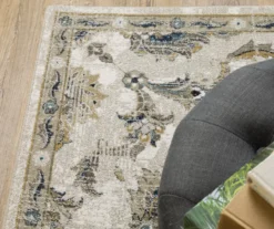 Vedie Blue & Taupe Abstract Area Rug, (2.3' X 7.6') -DHP Sales Store 810584631 3