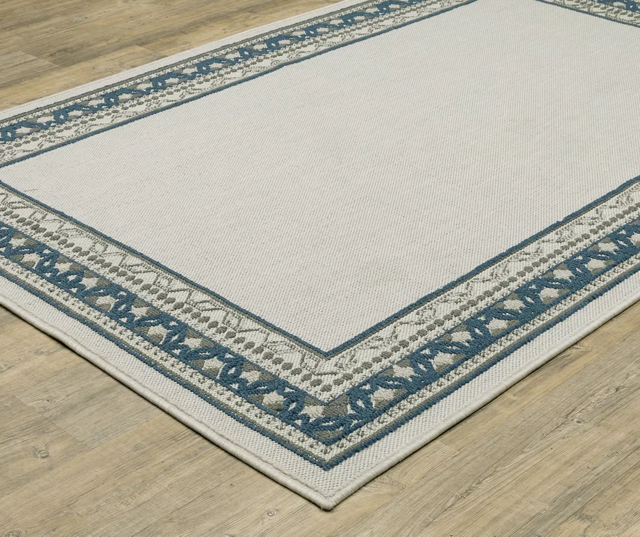 Torlea Beige & Blue Zigzag Border Outdoor Area Rug, (1.1' X 7.3') 4 Torlea Beige & Blue Zigzag Border Outdoor Area Rug, (1.1' X 7.3') - Image 2