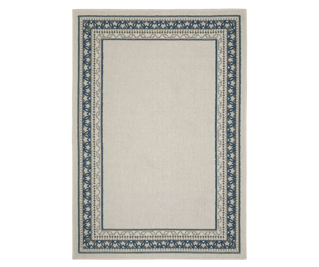 Torlea Beige & Blue Zigzag Border Outdoor Area Rug, (1.1' X 7.3') 3 Torlea Beige & Blue Zigzag Border Outdoor Area Rug, (1.1' X 7.3')