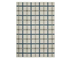 Toril Beige & Blue Plaid Outdoor Area Rug 27 Toril Beige & Blue Plaid Outdoor Area Rug -DHP Sales Store 810584651