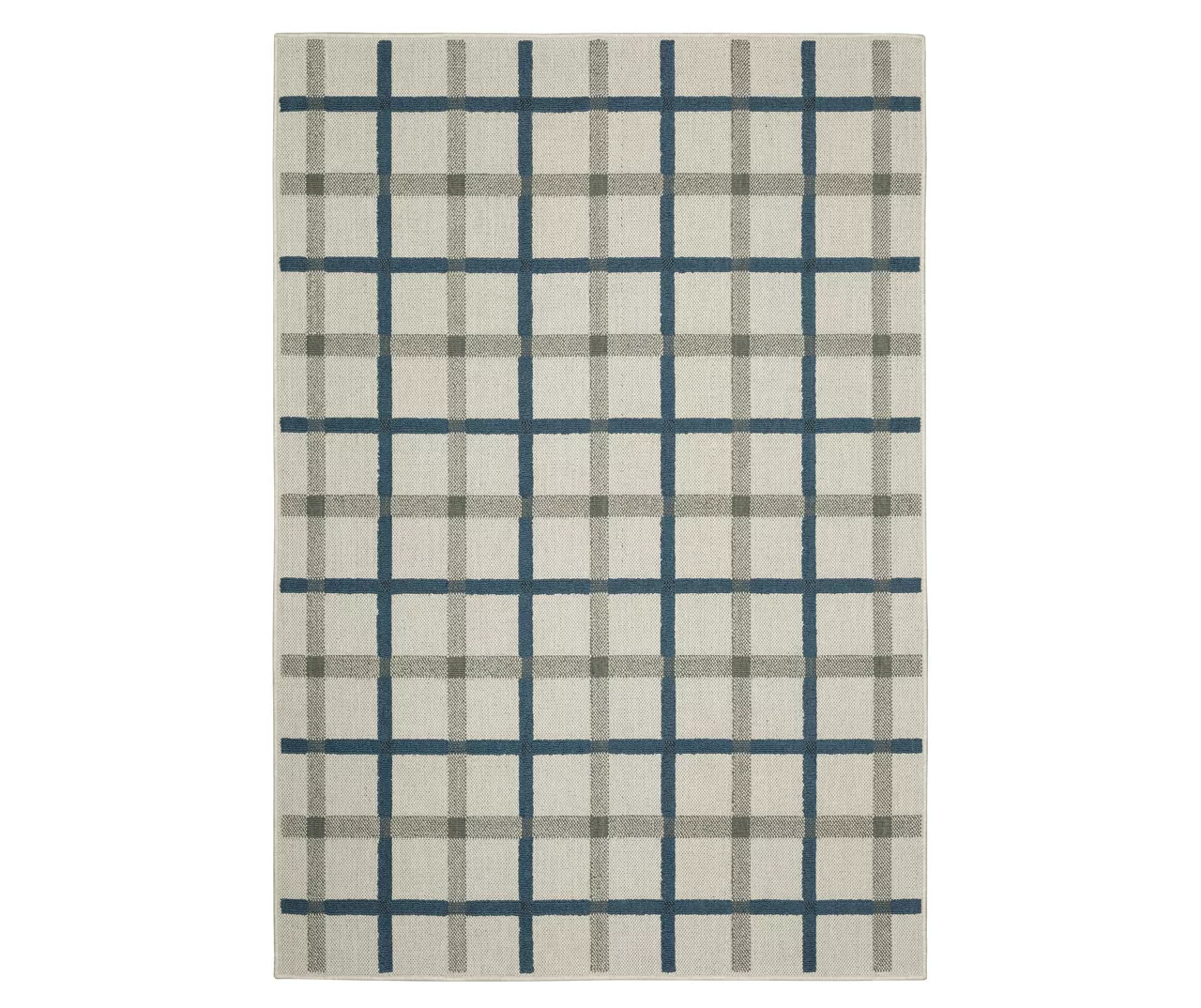 Toril Beige & Blue Plaid Outdoor Area Rug 8 Toril Beige & Blue Plaid Outdoor Area Rug - Image 6