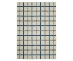 Toril Beige & Blue Plaid Outdoor Area Rug 26 Toril Beige & Blue Plaid Outdoor Area Rug -DHP Sales Store 810584652