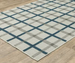 Toril Beige & Blue Plaid Outdoor Area Rug 35 Toril Beige & Blue Plaid Outdoor Area Rug -DHP Sales Store 810584653 1