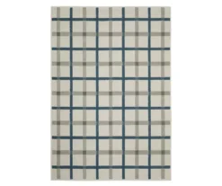 Toril Beige & Blue Plaid Outdoor Area Rug 25 Toril Beige & Blue Plaid Outdoor Area Rug -DHP Sales Store 810584653