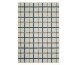Toril Beige & Blue Plaid Outdoor Area Rug 24 Toril Beige & Blue Plaid Outdoor Area Rug -DHP Sales Store 810584654