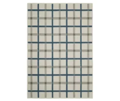 Toril Beige & Blue Plaid Outdoor Area Rug 28 Toril Beige & Blue Plaid Outdoor Area Rug -DHP Sales Store 810584655
