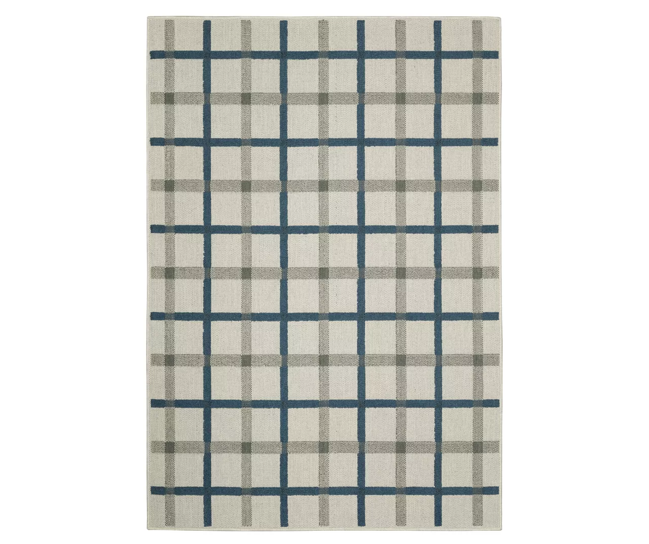 Toril Beige & Blue Plaid Outdoor Area Rug 9 Toril Beige & Blue Plaid Outdoor Area Rug - Image 7