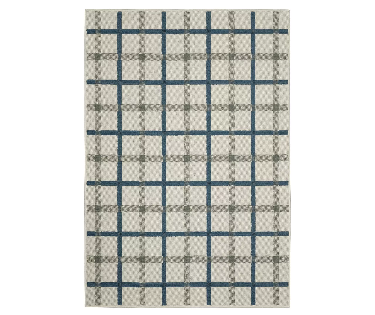 Toril Beige & Blue Plaid Outdoor Area Rug 3 Toril Beige & Blue Plaid Outdoor Area Rug