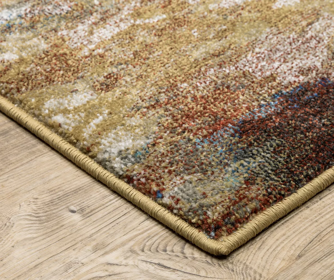 Velimeere Blue & Gold Abstract Area Rug, (2.3' X 7.6') 5 Velimeere Blue & Gold Abstract Area Rug, (2.3' X 7.6') - Image 3