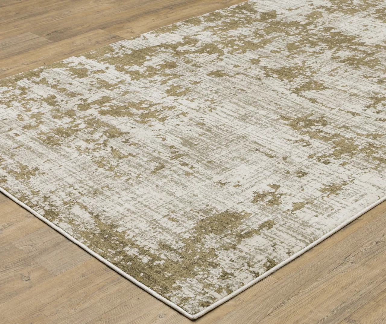 Velimyr Beige & Dark Gold Abstract Area Rug, (2.3' X 7.6') 4 Velimyr Beige & Dark Gold Abstract Area Rug, (2.3' X 7.6') - Image 2