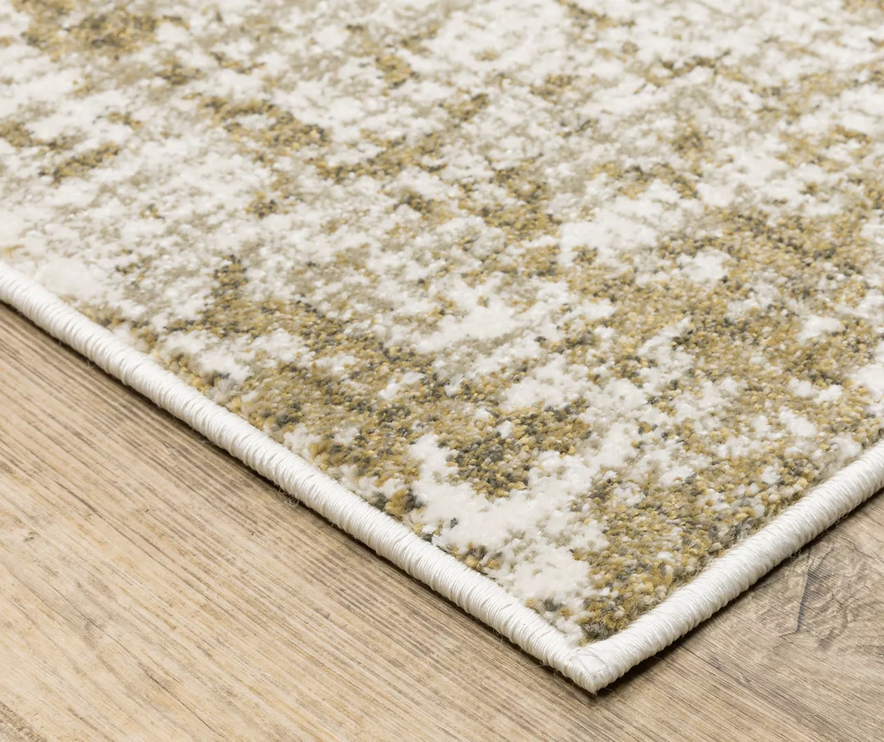 Velimyr Beige & Dark Gold Abstract Area Rug, (2.3' X 7.6') 5 Velimyr Beige & Dark Gold Abstract Area Rug, (2.3' X 7.6') - Image 3