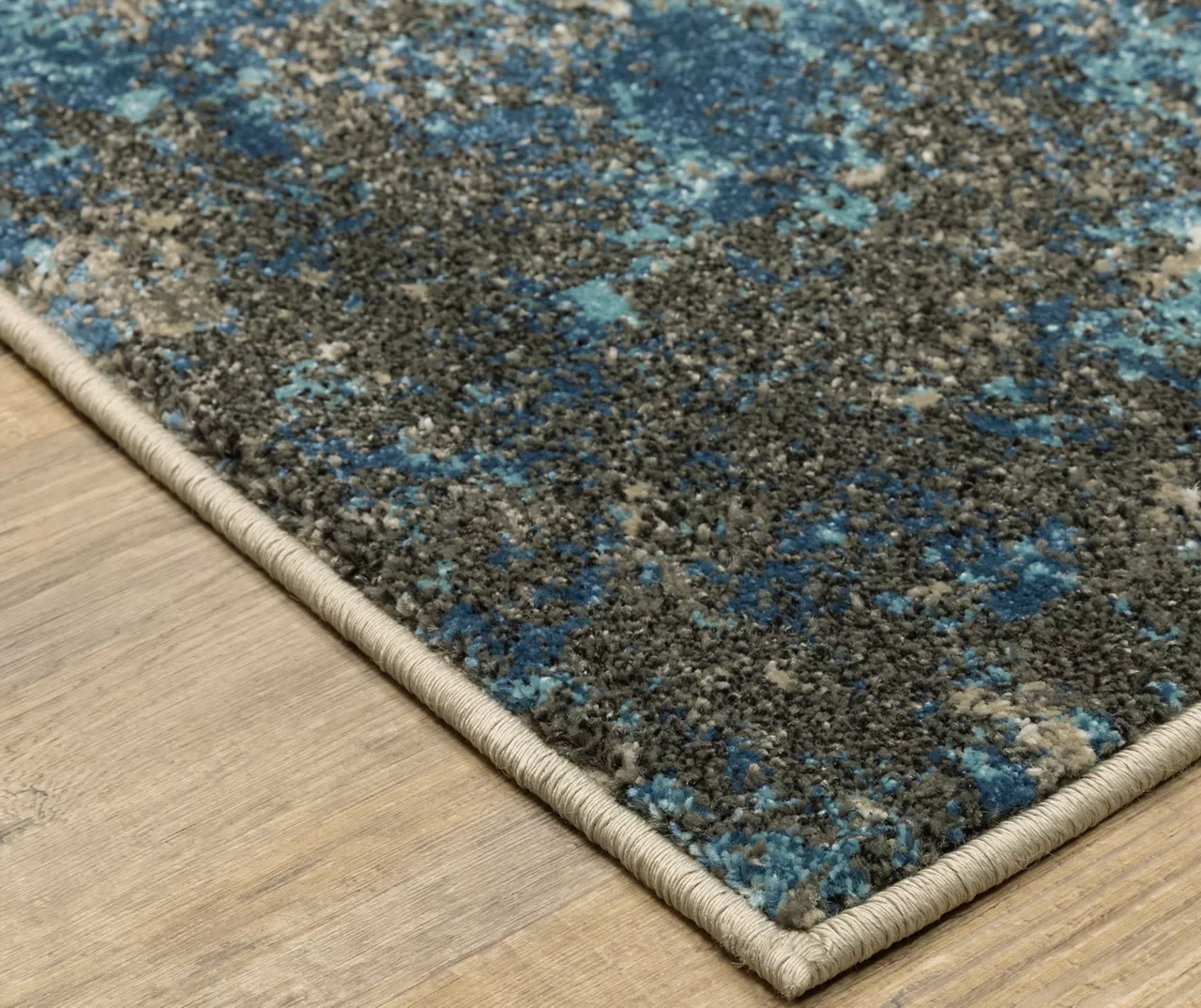 Veejay Blue & Ivory Abstract Area Rug, (7.1' X 10') 4 Veejay Blue & Ivory Abstract Area Rug, (7.1' X 10') - Image 2
