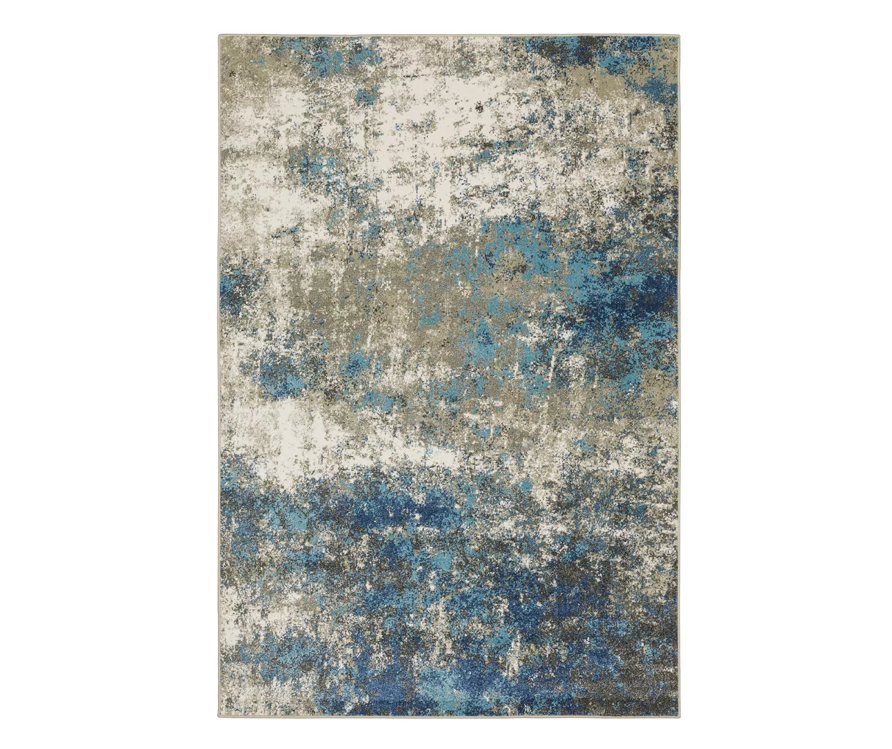 Veejay Blue & Ivory Abstract Area Rug, (7.1' X 10') 3 Veejay Blue & Ivory Abstract Area Rug, (7.1' X 10')