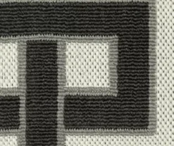 Torbet Beige & Black Loop Border Outdoor Area Rug, (1.1' X 7.3') 7 Torbet Beige & Black Loop Border Outdoor Area Rug, (1.1' X 7.3') -DHP Sales Store 810584712 4