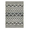Torao Beige & Blue Geometric Stripe Outdoor Area Rug, (1.1' X 3.9') -DHP Sales Store 810584734