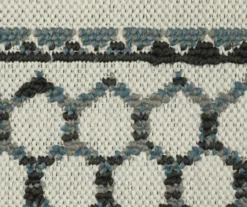 Torao Beige & Blue Geometric Stripe Outdoor Area Rug, (1.1' X 3.9') -DHP Sales Store 810584734 4